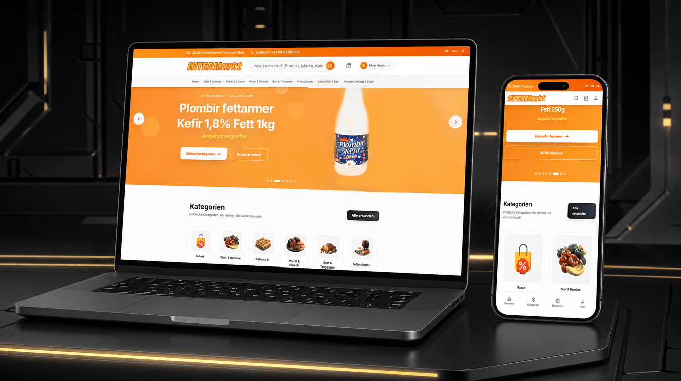 Intermarkt - Web proje mockup